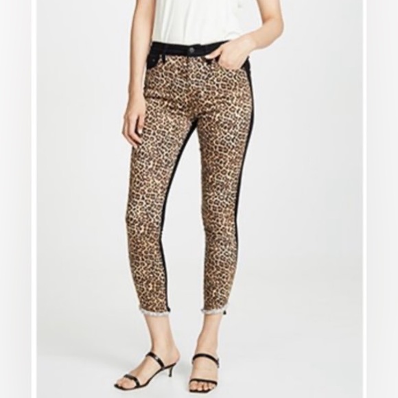 Alice & Olivia Leopard Black Jeans Size 25 - Picture 1 of 8
